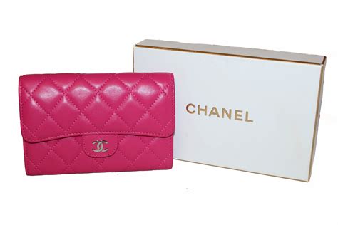 chanel pink leather wallet|chanel wallet euro.